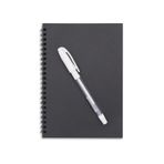 Tutunabilir Kağıt Siyah Yapraklı Spiralli A5 14x20 Cm Defter 30 Yaprak 60 Sayfa & Beyaz Jel Kalem Hediyeli