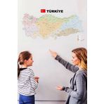 Tutunabilir Kağıt Türkiye Il Ilçe Haritası Yazı Tahtası Akıllı Kağıt Tahta Kalem Hediyeli Dekoratif 70x150cm