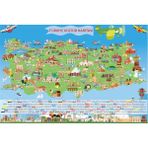 Tutunabilir Kağıt Türkiye Kültür Haritası Dekoratif 150X95 cm 1 ADET Akıllı Tahta Yazı Tahtası