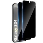 TUTUO Samsung Galaxy S24 5G için paravan koruma folyosu, kırılmaz cam için, 2 adet antispy zırhlı koruma camı, 9H sertlikte gözetleme önleyici gizlilik folyosu, çizilmez koruyucu cam - siyah