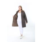 TUTveAL Collection İthal Yumuşak Kürklü Mont, Büyük Beden , Tavşan Tüylü Kaban, Su Itici Mont,kapitone Mont,diz üstü