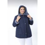 TUTveAL Collection Ithal, Yumuşak Kürklü, Su Itici Mont,büyük Beden, Tavşan Tüylü Kaban,kapitone Mont, Premium Seri - 3XL - Lacivert