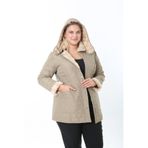 TUTveAL Collection İTHAL, YUMUŞAK KÜRKLÜ, SU İTİCİ MONT,BÜYÜK BEDEN, TAVŞAN TÜYLÜ KABAN,KAPİTONE MONT, PREMİUM SERİ