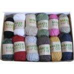 Tuva Makerco Recycled Cotton 12'li Ip Seti, Nakış Punch Amigurumi Örgü Tığ İpi - Karışık Renk