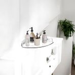 Tuva Reklam Çok Amaçlı Pratik Modern Tasarımlı Şeffaf Pleksi Pasta Dilim Banyo Rafı (2 Adet) - 25 x 25 x 40