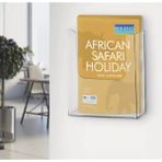 Tuva Reklam Şeffaf Pleksi A4 Dergilik Kitaplık Saklama Kutusu / Ofis Salon Oturma Odası - 20 x 5 cm, h: 25 cm - Natural