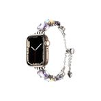 TUVA TEKNOLOJİ Apple Watch 38mm TUVA KRD-115 Renkli Taş Tasarımlı Kordon-Lila