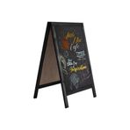 tuvalcim Çift Taraflı Yazı Tahtası Menü Tahtası Kara Tahta 40 X 70 Cm Siyah