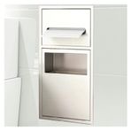 Tuvalet Kağıdı İçin Gömme Çöp Kovası - Banyo, Mutfak, Oturma Odası, Yatak Odası, Otel için Paslanmaz Çelik Saklama Rafı - Beyaz 28 x 60 x 13,5 cm