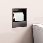 Tuvalet Kağıdı Tutacağı ve Çöp Kovası ile Banyo için bu Gömme Paslanmaz Çelik Duvara Monte Raf, Modern Banyolar için Yerden Tasarruf Sağlayan Bir Depolama Çözümüdür