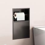Tuvalet Kağıdı Tutacağı ve Çöp Tutuculu Bu Paslanmaz Çelik Gömme Duş Rafı Banyo Rafı, Yerden Tasarruf Sağlayan Modern Bir Banyo Aksesuarıdır.