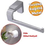 Tuvalet Kagitlik Aparat Acik Wc Kagit Standi Bez Havluluk Paslanmaz Metal Saglam Vidali Krom Renk