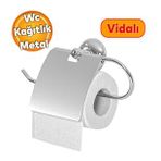 Tuvalet Kagitlik Aparat Kapali Wc Kagit Standi Paslanmaz Metal Saglam Vidali Krom Renk