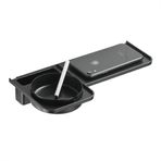Tuvalet rafları düzenleyici Wall Mounted Batahroom Rack, Modern Plastic Toilet Shelf with Stainless Steel Ashtray, No Drilling Toilet Storage Rack Space Saving Bathroom Storage havlu depo rafları(Siya