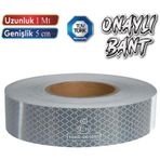 Tuvturk Onayli Belgeli Bant 1 Metre 5 Cm Beyaz Reflektorlu Reflektif Fosforlu Serit Bant Ikaz Bandi
