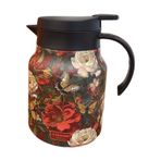 tuwiwol Cam Çaydanlık Demleme Cam Çaydanlıklar Çay Çaydanlıklar Mataralı Sıcak İçecekler Çay Takımı Vintage Desenli Çaydanlıklar, Kırmızı, 1000ML