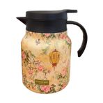 tuwiwol Cam Çaydanlık Demleme Cam Çaydanlıklar Çay Çaydanlıklar Mataralı Sıcak İçecekler Çay Takımı Vintage Desenli Çaydanlıklar, Sarı, 1000ML