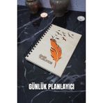 Tüy Kalem Ahşap Plan Defteri - Tarihsiz Ajanda - Günlük Planlayıcı (Süresiz Planlama Defteri) A5