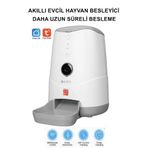 Tuya Uygulama Kontrollü Akıllı Otomatik Kedi-Köpek Mama Kabı 1080 Kamera ile Uzaktan İzleme (3.7 L)