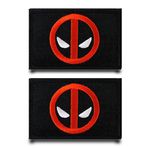 Tuyatezhi 2 adet Deadpool logolu eğlenceli bayrak yaması, çıkarılabilir naylon taktiksel askeri uygulama, yelek, nakış bantları, sırt çantaları, ceket, çanta, köpek koşum takımı, kıyafet için