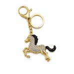 Tuysa Jewelry Taşlı At Anahtarlık Gold Renk Çanta Süsü Araç Aksesuarı