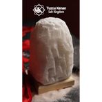 TUZCU KENAN Gri Doğal Tuz Lambası Ahşap Kaideli Dekoratif Ortam Lambası 1-2 KG