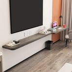 TV Dolabı Yüzer TV Sehpası Duvara Monte TV Dolabı Yazı Masası Masası Yüzer Raflar Yan Sehpa Yüzer TV Konsolu Ev Ofis ve Otel için Duvara Monte Raf Bölmesi. (Sağ, GOak-180x