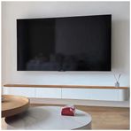TV DolabıDuvara Monte Yüzen TV Ünitesi, Yüzer TV Standı Medya Konsolu Eğlence Oyun Depolama TV Raf Dolap Ünitesi (140 cm)