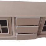 Tv Sehpa ST 17454 Pencere W+indovs Klasik Model Kayın Aslan Ayak Ham Renk El Yapım