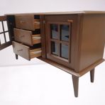 Tv Sehpa St 18224 Windovs Model Pencere Gurgen Retro Ayak Ceviz Renk El Yapim