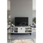 TV Sehpası 136 cm Kapaklı Raflı Çok Amaçlı Televizyon Ünitesi Salon Oturma Odası Vienna 5014 Atlantk