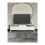 TV Sehpası 160 cm Kapaklı Raflı Televizyon Ünitesi Salon Oturma Odası TV Sehpa Mistral