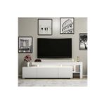 Tv Sehpası Buğra Beyaz Led Işıklı