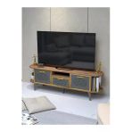 Tv Sehpası Tv Ünitesi Kapaklı Raflı Setro Beyaz