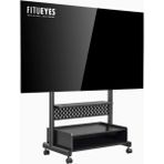 Tv Standı 40–85", 60 kg Taşıma, Tekerlekli, Ayarlanabilir Yükseklik - Siyah