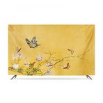 TV Toz Kapağı Koruyucu, 70-200 cm LED/LCD TV'ler için Evrensel Ekran Koruyucu, Nefes Alabilen Yumuşak Kumaş Yatak Odası Oturma Odası Dekoru için Koruyucu Kılıf - Altın||58-60 inç