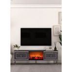 TV0067-TXA150DD-32 Şömineli Tv Sehpası Antrasit-Gümüş - Antrasit - Gümüş