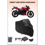 Tvs Apache Rtr 200 Uyumlu Siyah Motorsiklet Branda, Motor Örtüsü - Siyah, Arka Çanta ve Kilit Uyumsuz