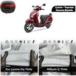Tvs Jupıter 125 Uyumlu Motosiklet Brandası Su Geçirmez Miflonlu Topcase Çanta Uyumlu Motor Branda