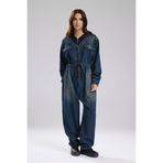 tw3 Kadın Denim Kumaş Ve Örme Kumaş Garnili Tulum