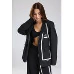 Tw3 Kadın Şerit Detaylı Tasarım Blazer Ceket - Siyah - Beyaz
