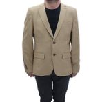 Twenhil Fistan Store Erkek Düz Klasik Kesim Normal Kalıp Çift Düğme Blazer Ceket - 58 - Camel