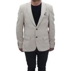Twenhil Fistan Store Erkek Düz Klasik Kesim Normal Kalıp Çift Düğme Blazer Ceket - 58 - Krem