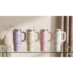 Twenkle 900 ml Pipetli ve Kulplu Termos Mug - 304 Kalite Paslanmaz Çelik Kişisel Matara - Renkli