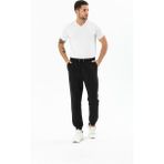 Twenty3 Erkek Basic Regular Fit Paçası Ribanalı Jogger Eşofman Altı - Siyah
