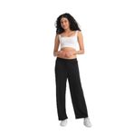 Twenty3 Kadın Beli Lastikli Yazlık Bol Paça Krep Uzun Pantolon, Siyah, M