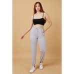 Twenty3 Kadın Beli ve Paçası Lastikli Eşofman Altı - XL - Gri Melanj
