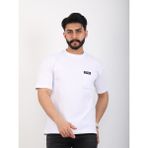twentyfive25 Erkek Bisiklet Yaka Cepli Oversize Tişört - M - Beyaz