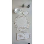 Twig Style 18 Parça Linen Kumaş Amerikan Servis Seti - 35 x 47 cm - Açık Krem