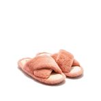 Twigy CC0184 Çapraz Peluş Pembe Kadın Panduf Terlik